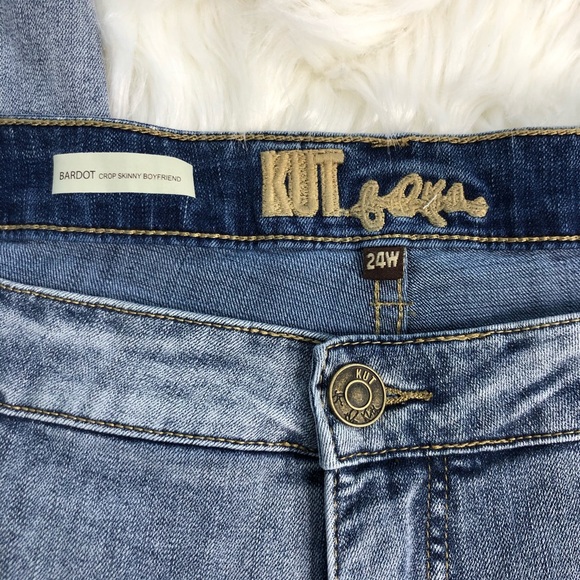 New Kut Bardot Cropped Skinny Boyfriend Jeans 24W - Picture 5 of 8